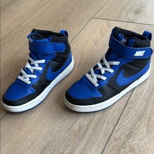 Nike Blue and Black High-Top Sneakers with Padded Collar
